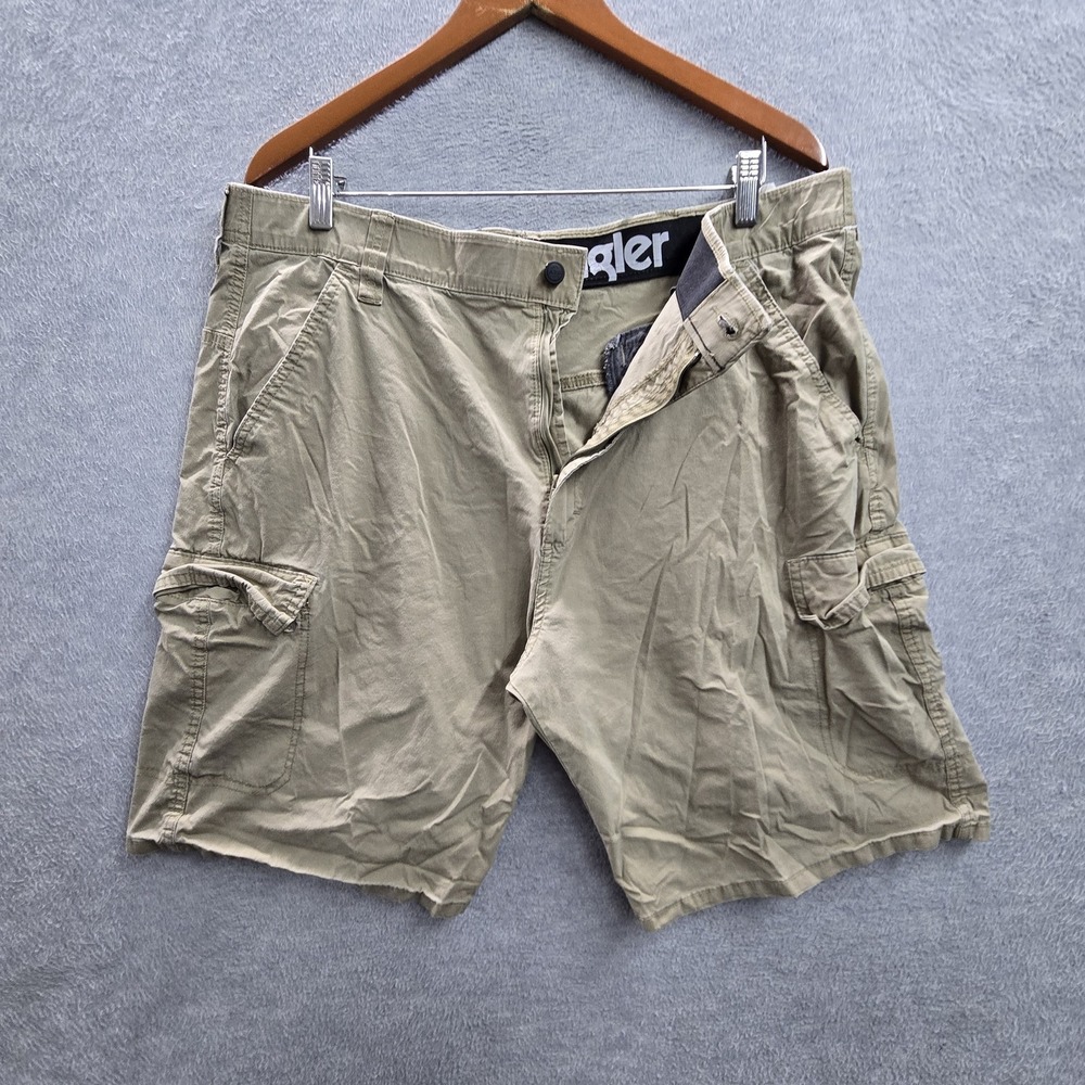 Wrangler Men Shorts 38 Khaki Cotton Nylon Cargo Zipper‎ Button Outdoor